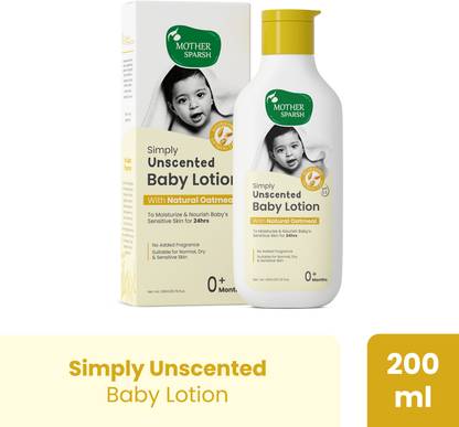 Mother Sparsh Simply Unscented Baby Lotion With Oatmeal, Fragrance Free Lotion for Babies