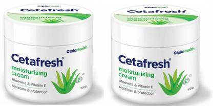 Cipla Cetafresh Moisturising Cream with Vitamin E|For Face, Hands & Body| Pack of 2