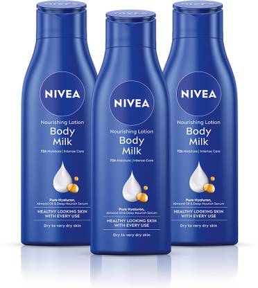 NIVEA Body Milk Combo, Lotion Moisturizer, Deep Moisture Serum, Normal Skin