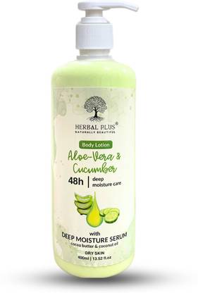 Herbal Plus Moisturizing Body Lotion | AloeVera & Cucumber | with Cocoa Butter & Coconut Oil