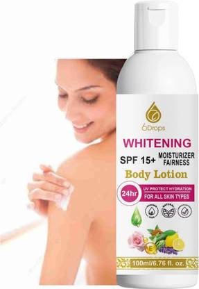 6Drops Body Lotion Skin brightening And Whitening SPF 15+ Fairness. (100 ml)