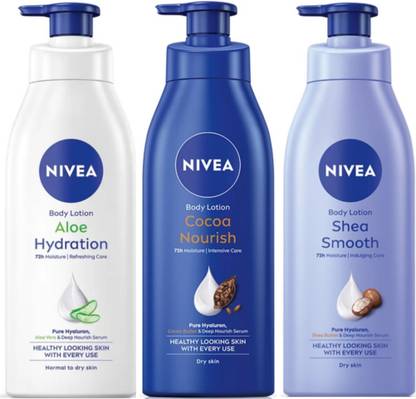 NIVEA BODY LOTION 400 ML - ALOE HYDRATION , COCOA NOURISH & SHEA SMOOTH