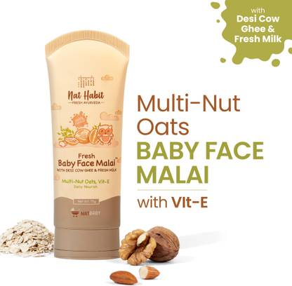 Nat Habit Multi-Nut Oats Vit-E Baby Cream For Face, Extra Soft And Gentle