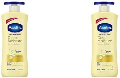 Vaseline DEEP MOISTURIZER DRY SKIN BODY LOTION 600 ML X 2