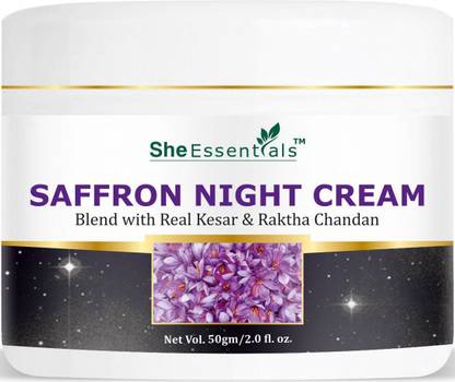 She Essentials Saffron Night Cream ( Kesar or Kumkumadi Oil ) for Fairness, Reduce Fine Lines