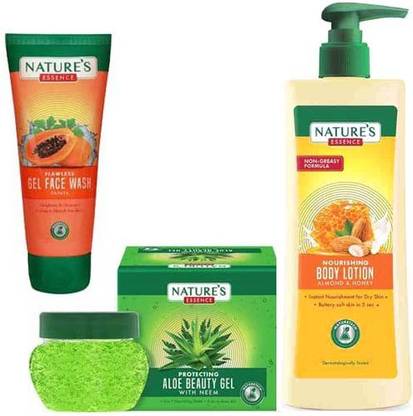 Nature's Essence PAPAYA F.W 50ML... ALOVERA GEL 100ML.... LOTION 400ML(COMBO PACK)