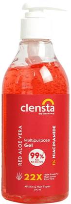 Clensta Red aloe Vera Multipurpose Gel with 1% Niacinamide For Glowing Skin