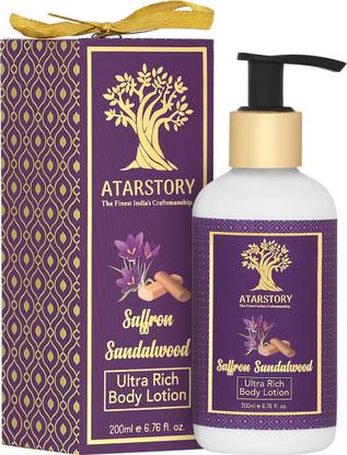 ATARSTORY Saffron Sandalwood Ultra Rich Body Lotion Moisturization, Dry Skin Women & Men