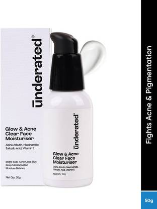 UNDERATED Glow and Acne Clear FaceMoisturizer Powered with SalicylicAcid and VitaminE|50ml