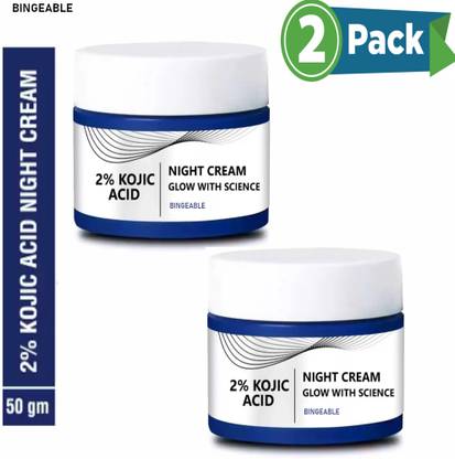 Bingeable Skin Brightening & Hydration – 2% Kojic Acid Night Cream, Pack of 2