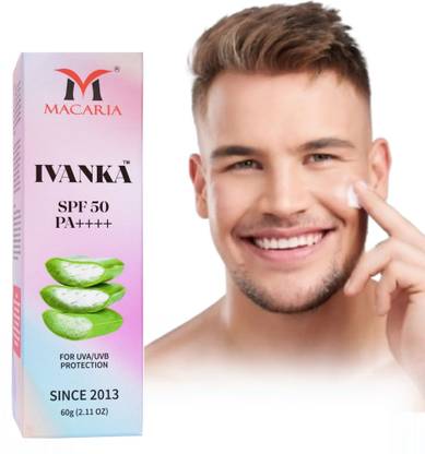 MACARIA Ivanka SPF 50 beach defense sunscreen sun block Cream | Moisturizer for men face
