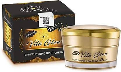vita glow advanced skin whitening night cream made in india 30gm