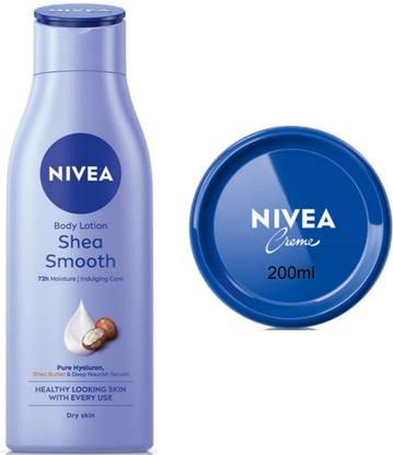 NIVEA Smooth Milk 200ml Blue creme 200ml Set of 2