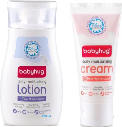 babyhug Milk protein Formula Moisturizing Lotion 200ml & Cream 100ml =