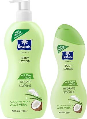 Parachute Advansed All Day Aloe Body Lotion for Women & Men, 100% Natural, 72h Moisturisation