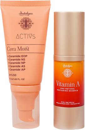 Indulgeo Essentials Vitamin A+ CeraMoist - Combo 80ml | For All Skin Types