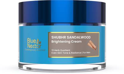 Blue Nectar Ayurvedic Face Cream for Men Skin Glow, Brightening Sandalwood Men Face Cream