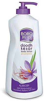BOROPLUS Doodh Kesar Body Lotion 24H moisturisation|100% Ayurvedic|Glowing Skin (400 ml)