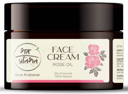 shat pratishat 100% Natural Moisturizing Face Cream- Rose|Non-Sticky & Light|Chemical Free