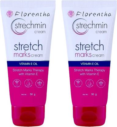 FLORENTHA STRECHMIN STRETCH MARK CREAM FOR NATURAL CLEAR SKIN PACK OF 50g x 2
