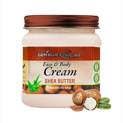 GEMBLUE BIOCARE Shea Butter Cream for Face and Body, Enriched with Shea Butter Extract, 385ml