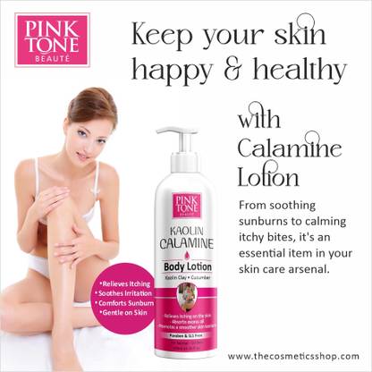 pink tone KAOLIN CALAMINE BODY LOTION WITH KAOLIN CLAY & CUCUMBER