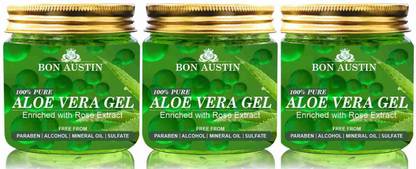 Bon Austin 100% Pure Aloe Vera Gel Combo Pack of 3 Jars of 170 gms (510 ml)