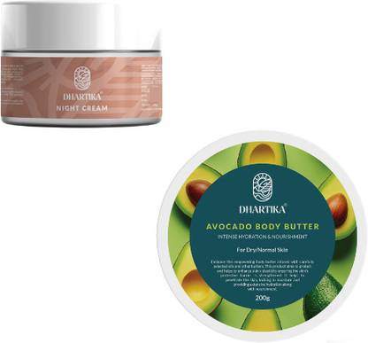 Dhartika Night Cream + Avocado Body Butter | Intense Moisturizing Skincare Pack
