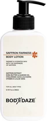 BODYDAZE Saffron Body Lotion for Skin Brightening, Deep Moisturizing, Body Lotion Cream