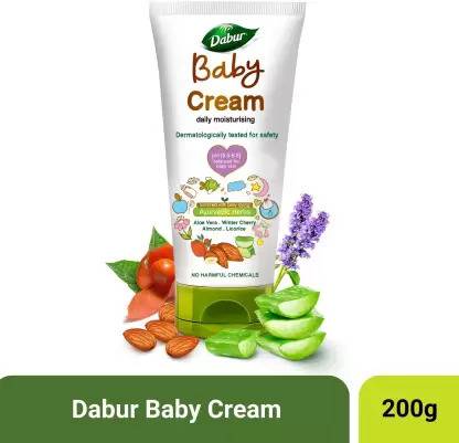 Dabur Baby Cream Contains Aloevera & Almonds| 200 * 2