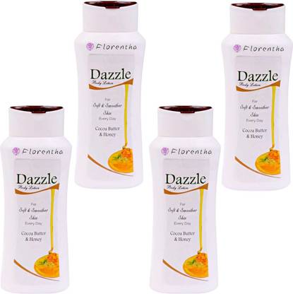 FLORENTHA DAZZLE BODY LOTION FOR SOFT & SMOOTHER SKIN EVERY DAY PACK OF- 150ml x 4