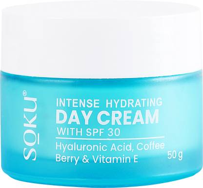 SOKU Intense Hydrating Day Cream with SPF 30 Instantly Hydrates Skin & Boosts