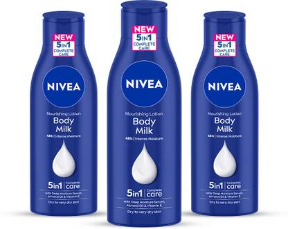 NIVEA Body Milk Combo, Lotion Moisturizer, Deep Moisture Serum, Normal Skin