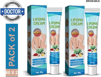 Bingeable Ayurvedic Lipoma Removal Herbal Cream Pack of 2 (60g each) for Fat Lumps