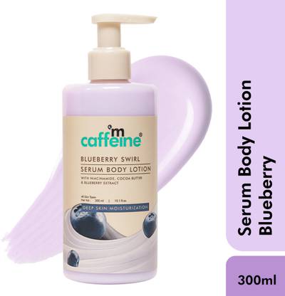 mकैफीन Blueberry Swirl Serum Body Lotion | 72 hrs Deep Moisturization With Niacinamide