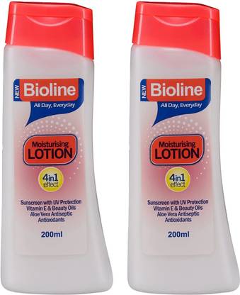 BIOLINE Moisturising Body Lotion With UV Protection Vitamin E, Aloe Vera & Beauty Oils