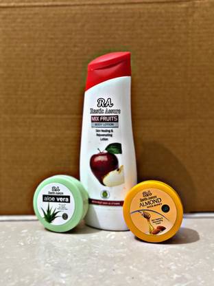 Rastic Assure 1 Pic Mix Fruit 100ml Body Lotion & 2 Pic Almond & Alovera 15ml Cream