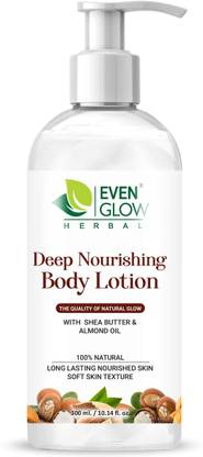 Even Glow Moisturizing body and skin care lotion. With almonds and Shea Butter Extract