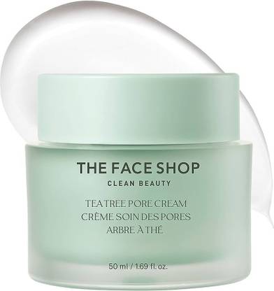 The Face Shop Tea Tree Pore Cream withBHA,PHA & Hyaluronic Acid,moisturizer acne prone skin