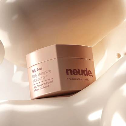 Neude Skin Dew Daily Gel Face Moisturizer with Milk Cream, Green Tea, Niacinamide