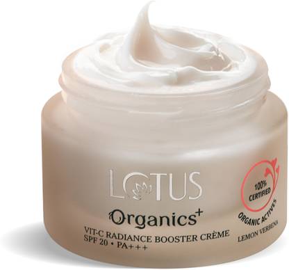 Lotus Organics+ Vitamin - C Radiance Booster Cream| Lemon Verbena|Illuminated Skin|SPF 20 PA+++