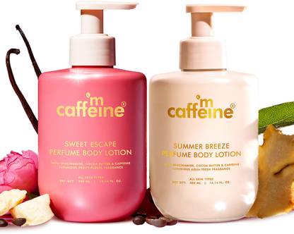 mCaffeine Perfume Body Lotion Combo | Shea Butter Deeply Moisturizes | Fruity & Aqua Scent
