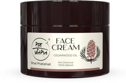 shat pratishat 100% Natural Moisturizing Face Cream-Cedarwood|Non-Sticky & Light| Chemical Free