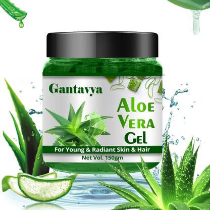 Gantavya 99% Pure AloeVera Gel-Ultimate for Skin and Hair-No Parabens,Silicones