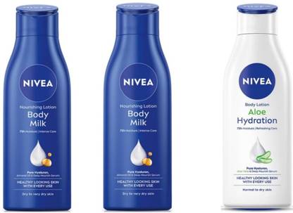 NIVEA 1 Aloe Hydration 75ml & 2 Bodymilk 75ml Lotion