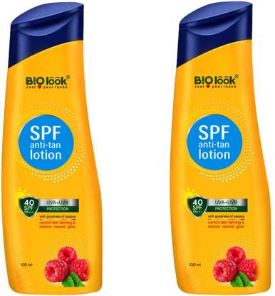 bio look SPF Anti Tan Lotion 50 SPF Protection of Papaya Pack of 2 | 2*100