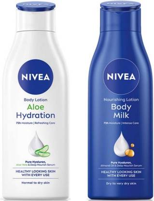 NIVEA Aloe Hydration & Bodymilk lotion 200ml set of 2
