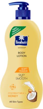 Parachute Advansed Body Lotion Soft Touch for Women & Men, 100% Natural, 72h Moisturisation