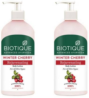 BIOTIQUE Body Lotion 300 ML - Winter Cherry ( Pack Of 2)