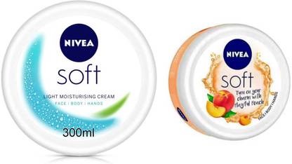 NIVEA Soft cream 300ml and Pomegranate 100ml Cream Set of 2pc